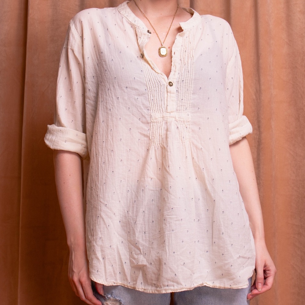 SALE Current Elliott white pintuck tunic shirt top